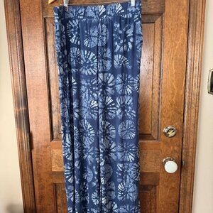 LOGO by Lori Goldstein Blue w/White Sand Dollars Beach to Street Pants Medium